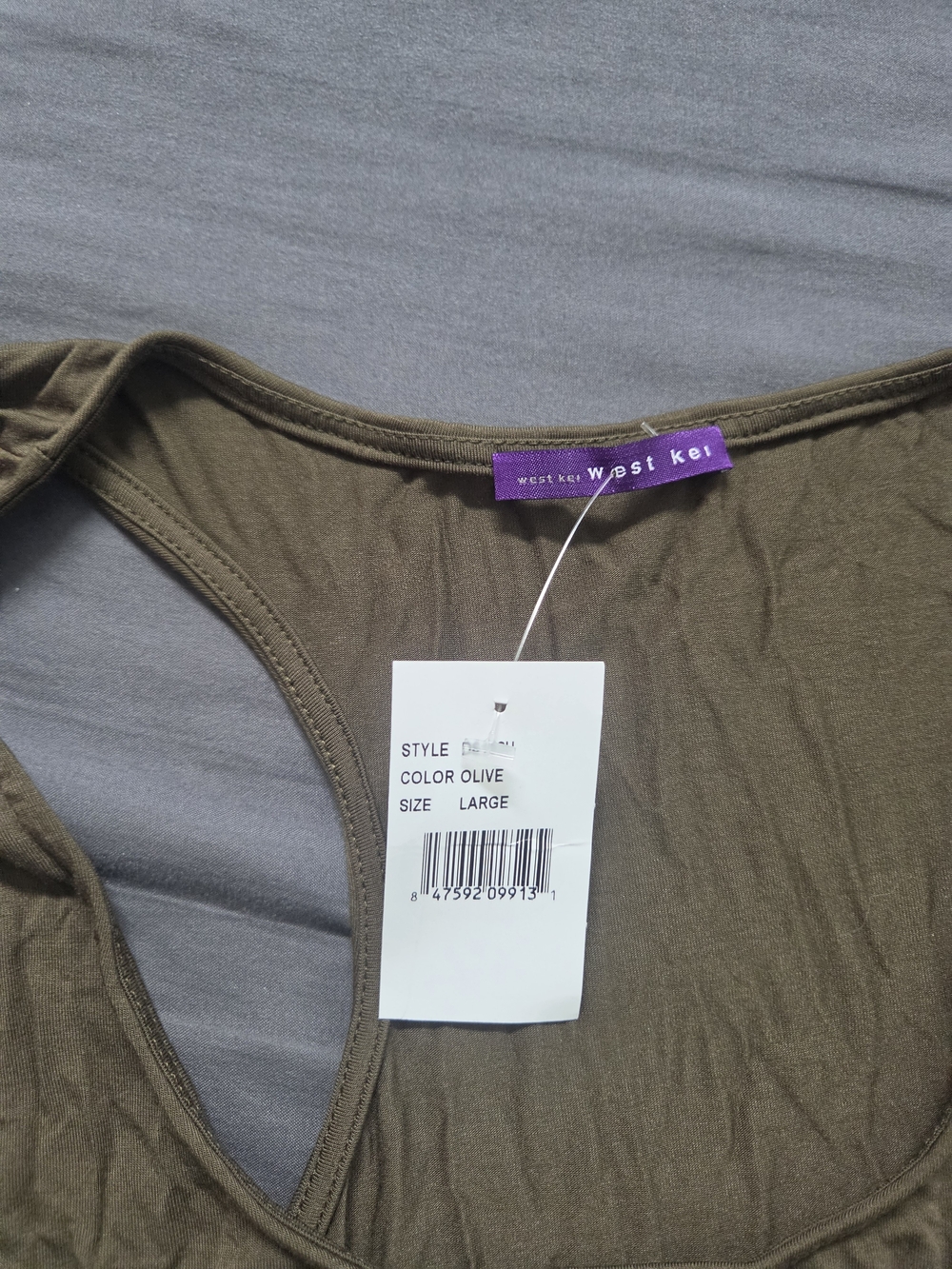 The WEST K Kelly Knit Racerback Maxi Dress in Olive (Size Large) - Picture 5 of 5